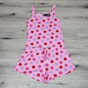 Steve Madden  Pink Smiley Face Pajama Set